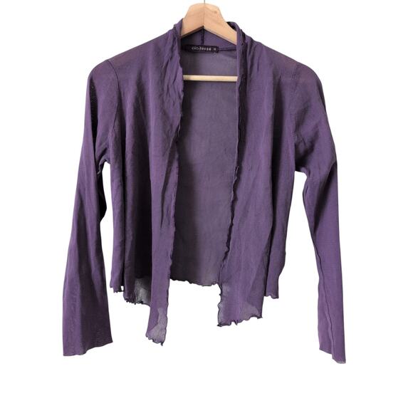 Cut Loose Womens Open Cropped Cardigan Sweater Purple Small - Y2K Fairy Whimsy - Picture 1 of 7
